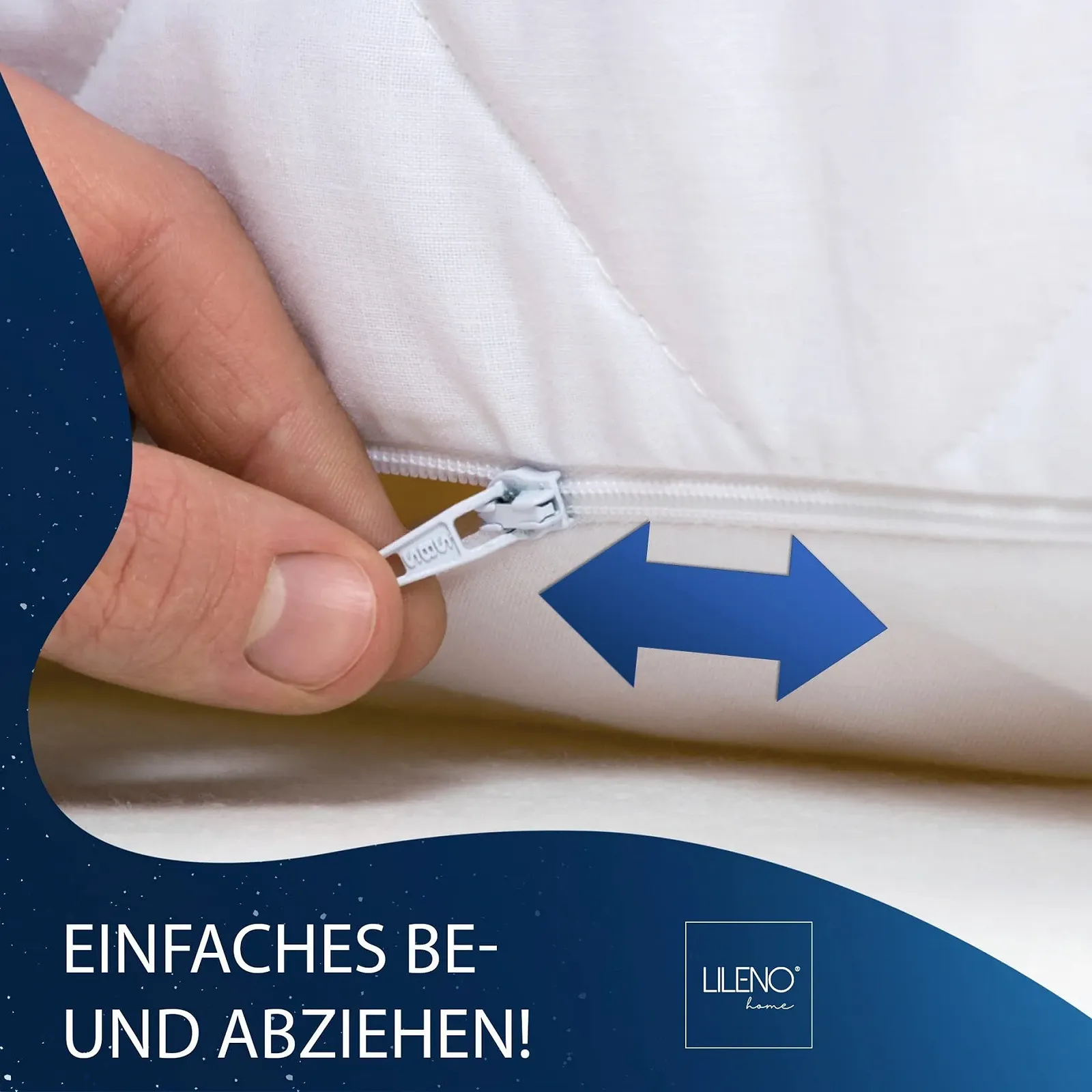 Протектор для матраца Lileno HomE з блискавкою, мікрофібровий, придатний для прання, 160x200 см, фото №6