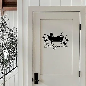 Наклейка на стіну Жінка у ванні Вінтаж Чорно-біла 18 x 27 см набір 2 шт. - Фото 1