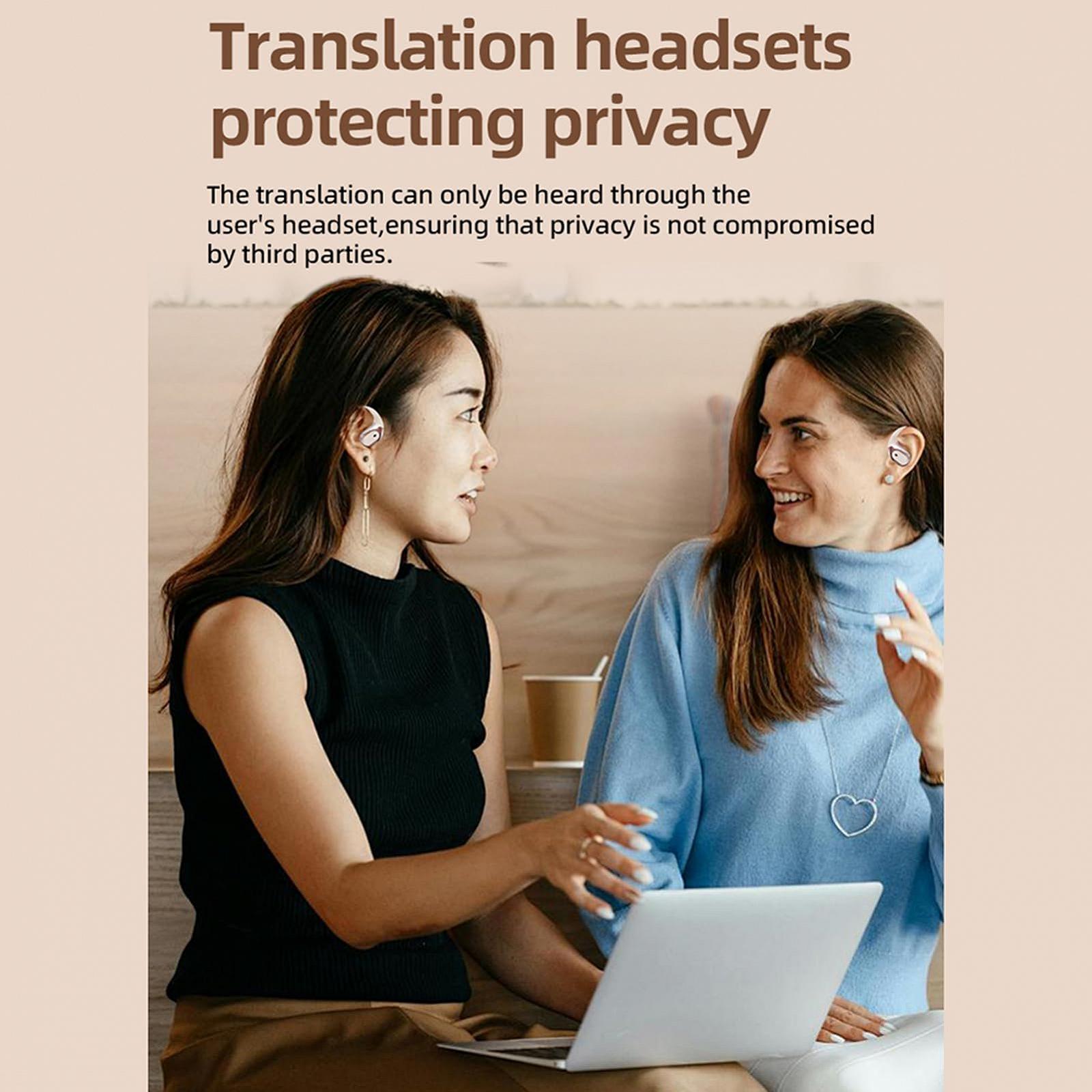 Наушники для перевода Eacam, 138 языков, беспроводной Bluetooth двухсторонний перевод, 3 режима, поддержка воспроизведения музыки, телефонные звонки, с чехлом для зарядки, фото №6