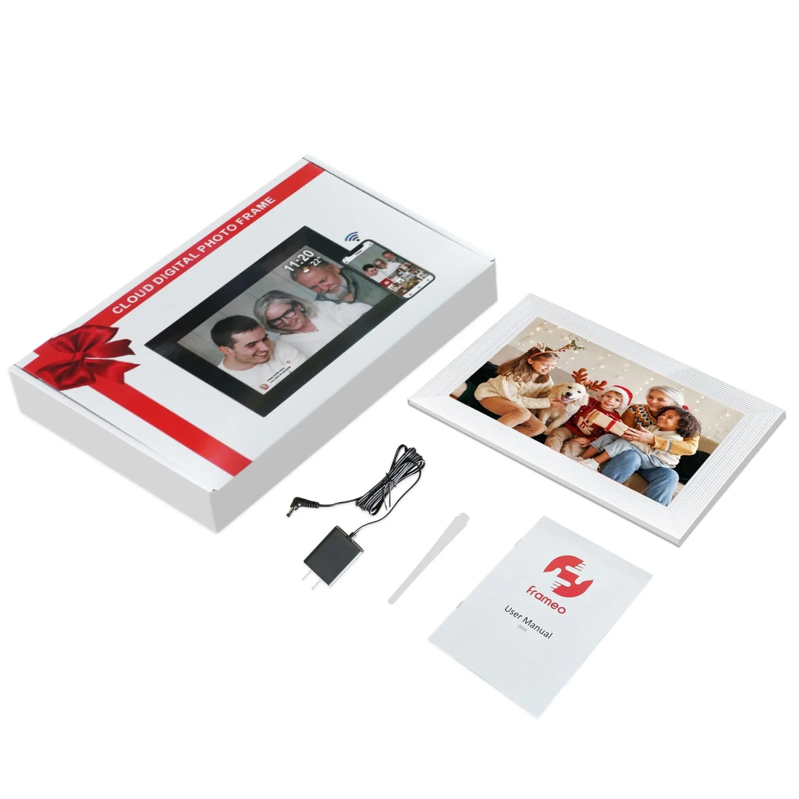 Цифровая WLAN фоторамка Jaihonda 10 дюймов 16 GB 1280 x 800 Сенсорный экран Белый, фото №8