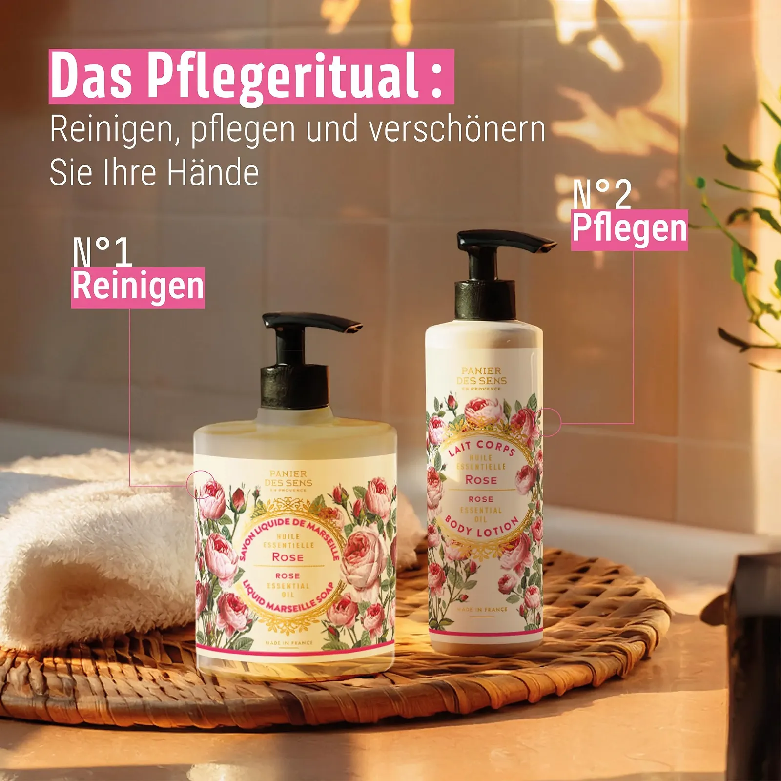 Крем для тіла Panier des Sens Rose для жінок, зволожуючий лосьйон для тіла з маслом ши та оливковою олією, 250 мл, фото №6