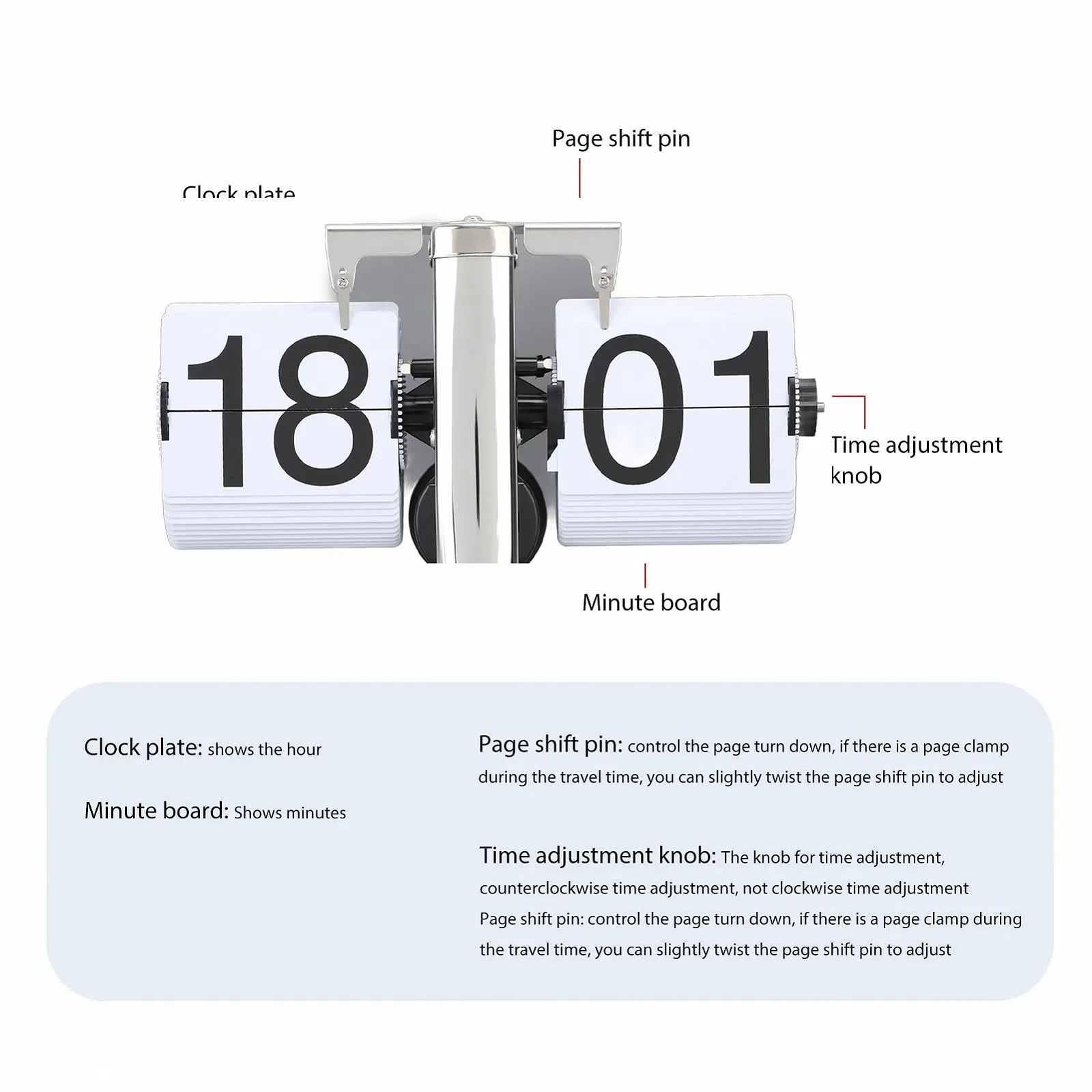 Механические перекидные часы PODSJD, стиль ретро-минимализм, нержавеющая сталь 304, работающие от батареек, ультра роскошный дизайн, регулируемое время, для домашнего офиса, учебной комнаты (Тип 3), фото №8