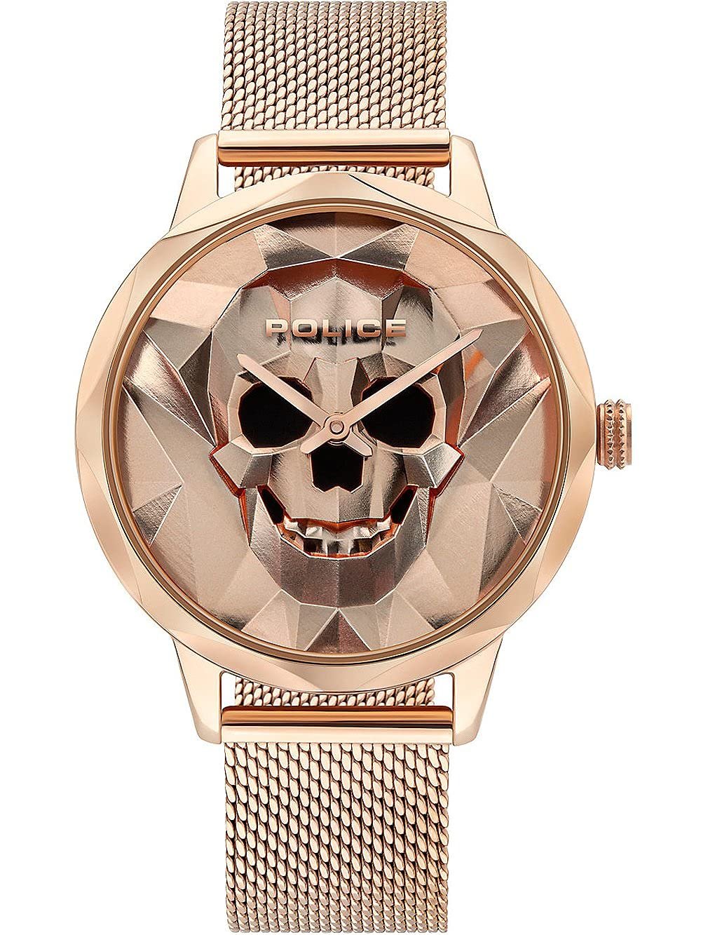 Женские аналоговые кварцевые часы Police PL16074MSR.32MM, розовое золото, браслет, фото №2