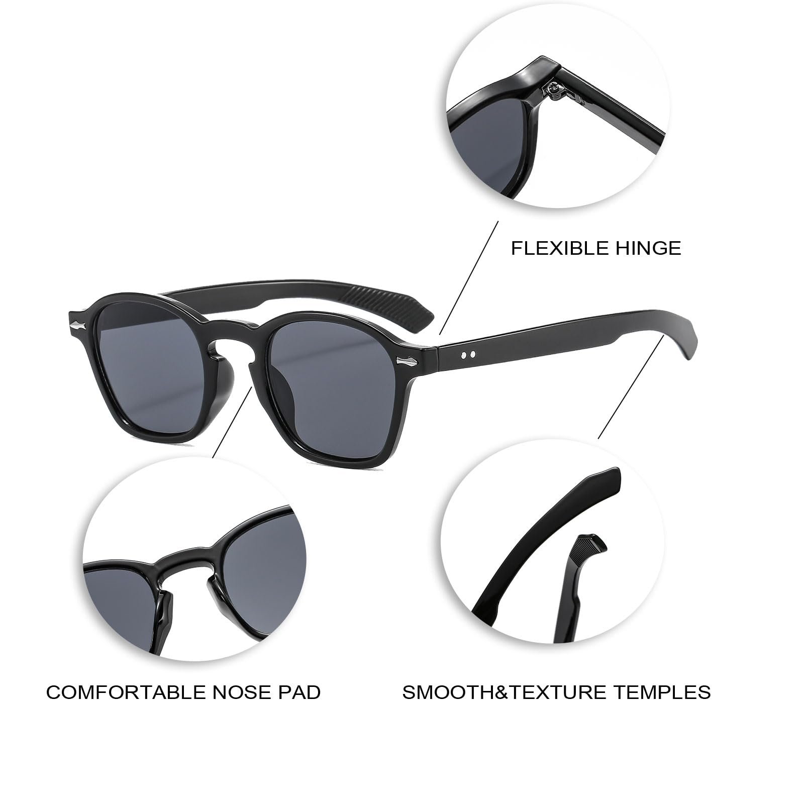 Сонцезахисні окуляри Long Keeper Retro Round Квадратні круглі із захистом UV400, фото №3