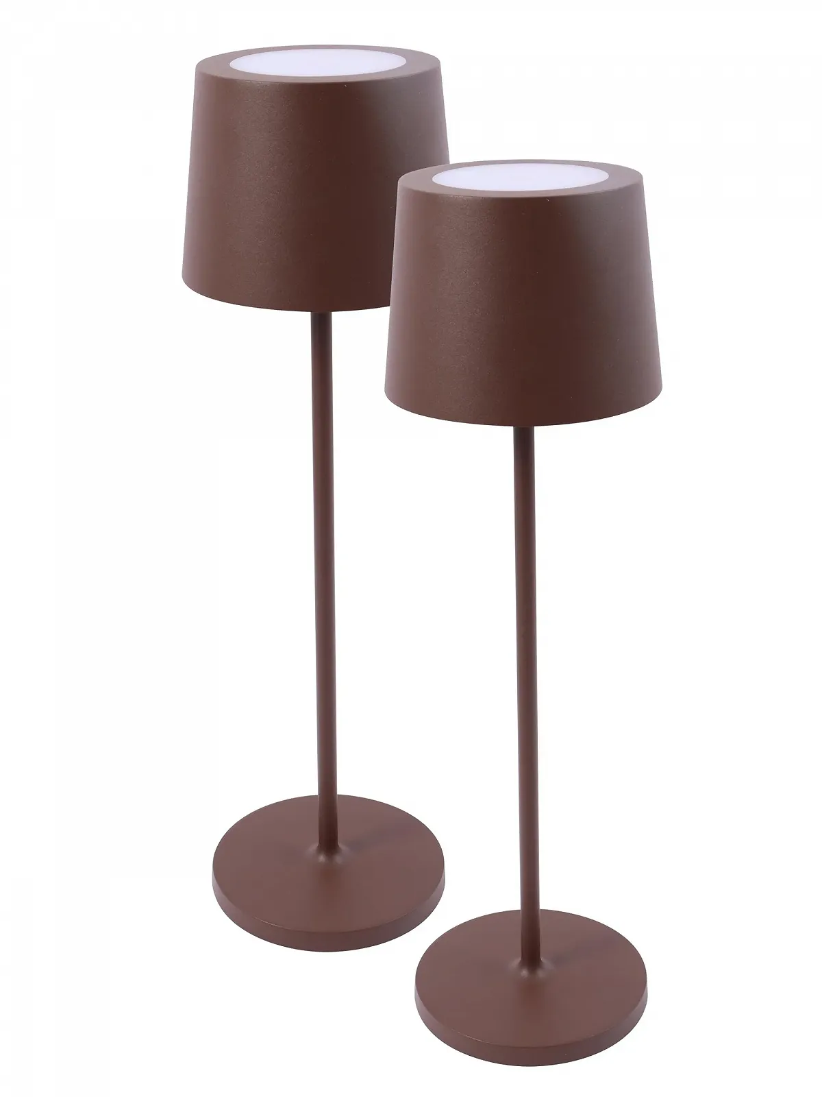 Настільна лампа METRO Professional CAURO LED, набір з 2 шт., алюміній/полікарбонат, діаметр 11.5 x 39 см, USB-з'єднання, сенсорне управління, з регулюванням яскравості, водонепроникна, коричнева, фото №1