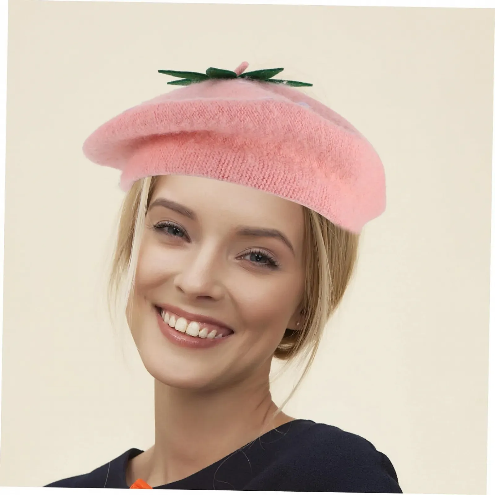 Берет для девочек, детский, милый, шерстяной, с кроличьими ушками, фото №6 Берет для девочек, детский, милый, шерстяной, с кроличьими ушками, фото №6