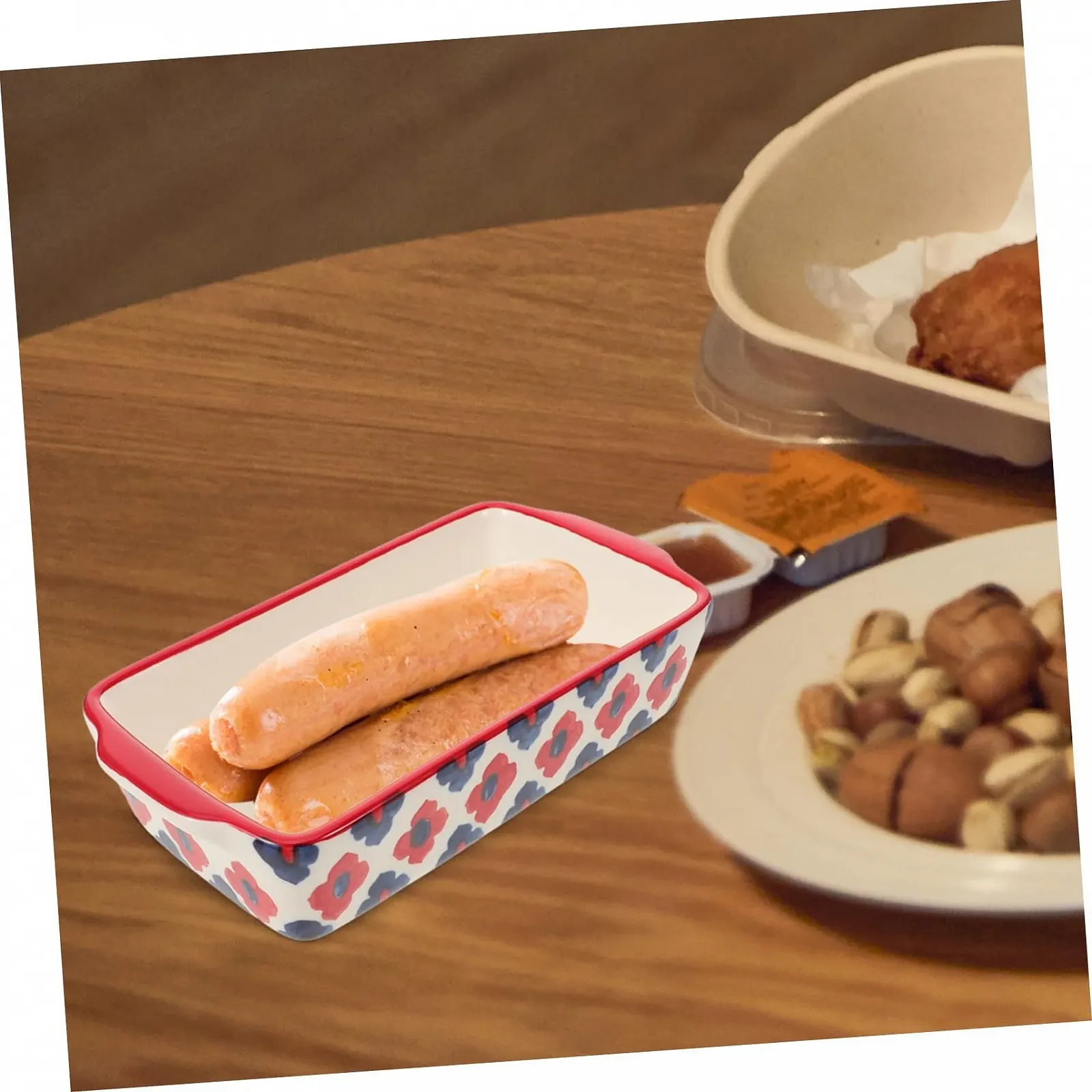 Форма для запікання Ciieeo керамічна велика прямокутна термостійка з ручками, фото №5