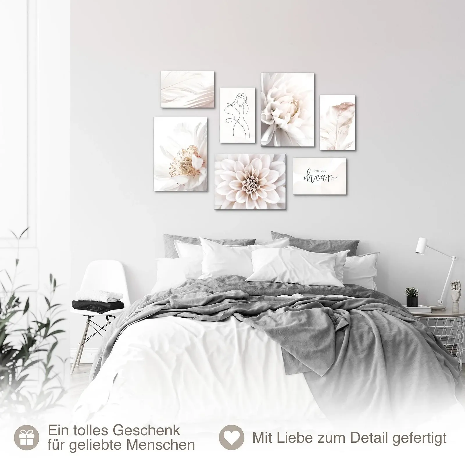 Картини на стіну Novart Flowers Vintage N033571a набір із 7 шт. сіро-рожеві, фото №5