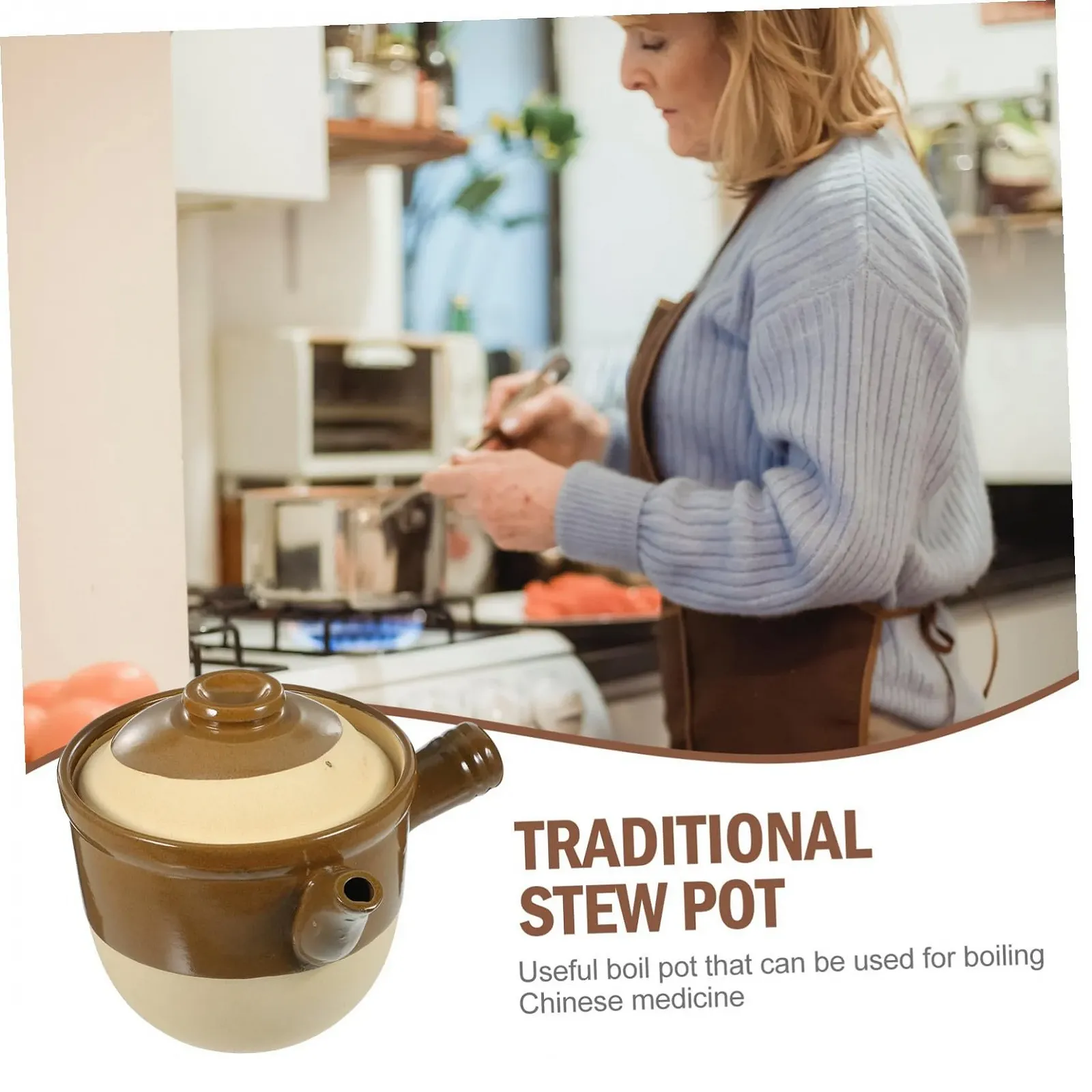 Горшок керамический термостойкий для приготовления лекарств с крышкой 2 литра, фото №6