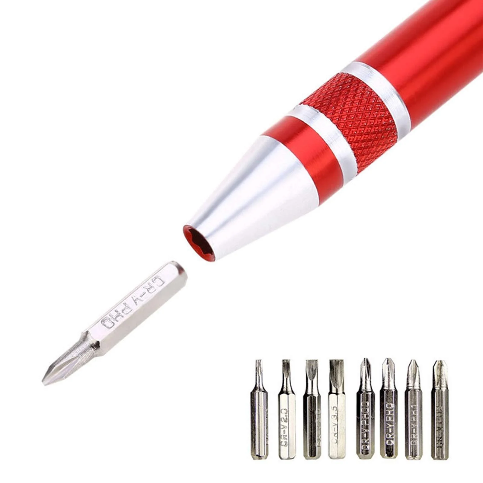 Набор Precision 8 в 1 Набор мини-ремонтных отверток Ballpoint Pen Design 4x Cross и 4x Slotted для ПК Очков Часов Мобильного телефона Ноутбука и др., фото №5