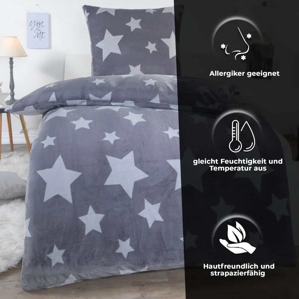 Комплект постільної білизни плюшевий Malika Winter Nicky-Teddy Cashmere Coral Fleece, 135 x 200 см, Наволочка 80 x 80 см, фото №2 Комплект постільної білизни плюшевий Malika Winter Nicky-Teddy Cashmere Coral Fleece, 135 x 200 см, Наволочка 80 x 80 см, фото №2