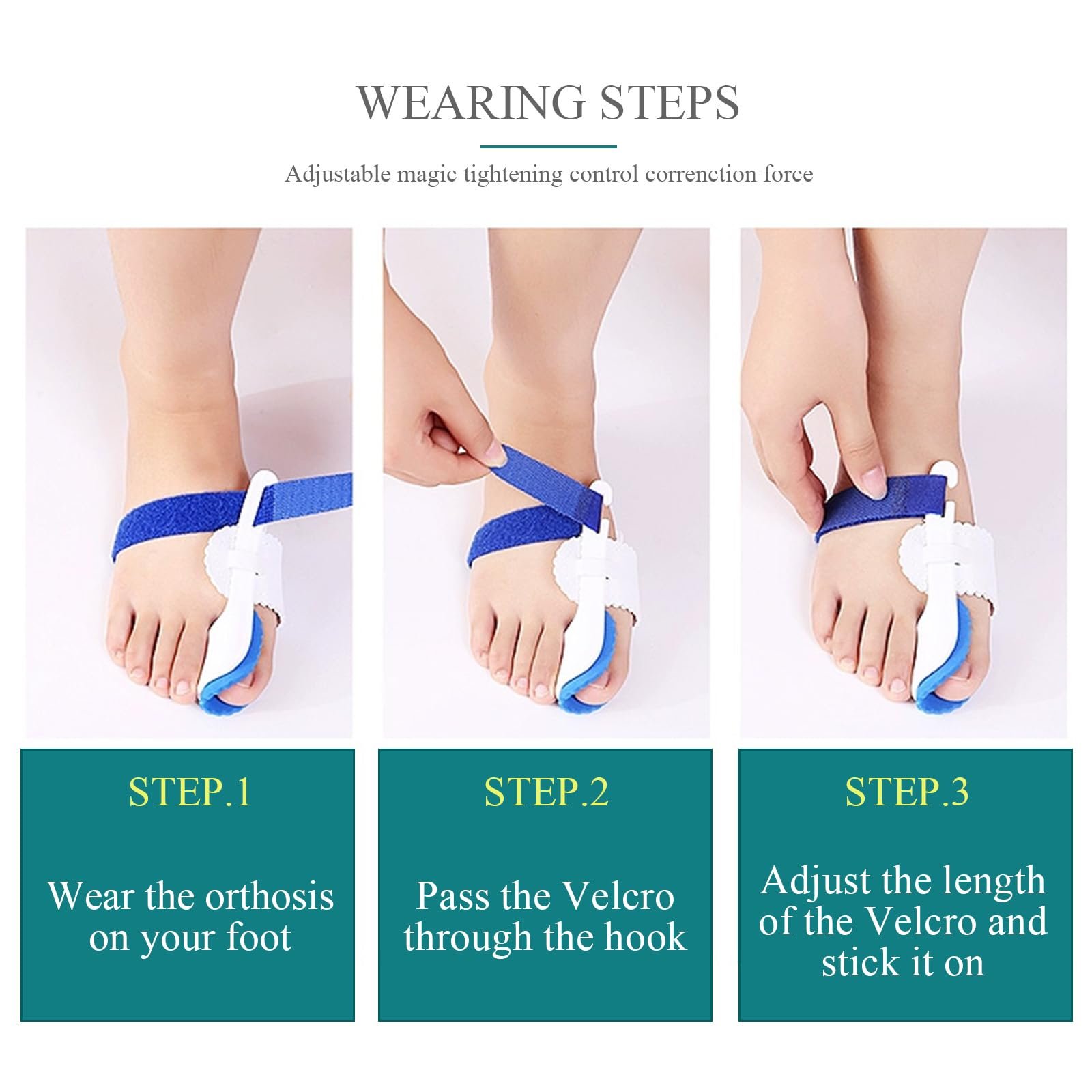 Коректор Hallux Valgus для пальців ніг, бандаж для полегшення болю при вальгусній деформації, фото №6