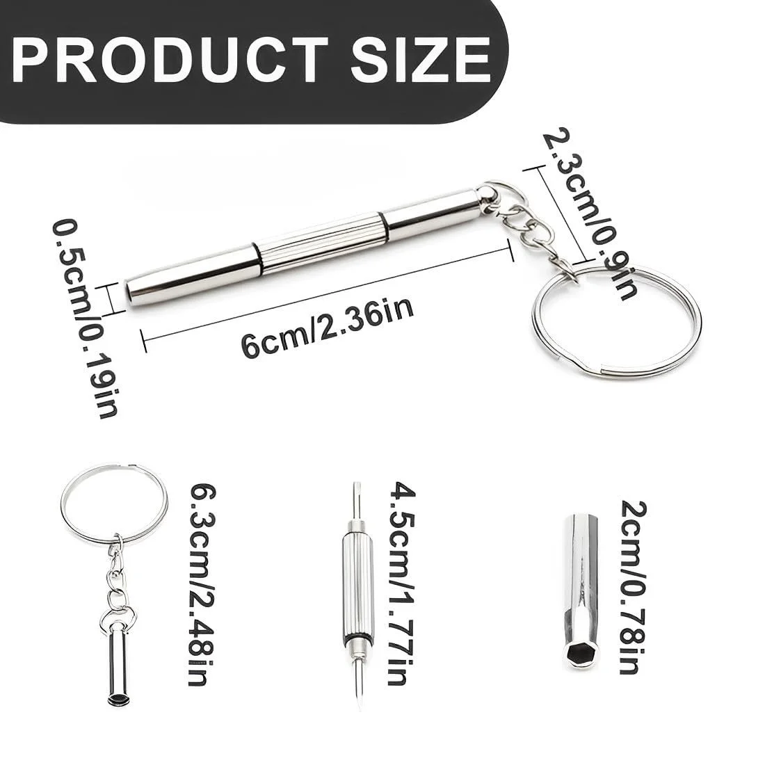 Набір BIRLOZA з 4 міні викруток з нержавіючої сталі для ремонту окулярів та ювелірних виробів, фото №2