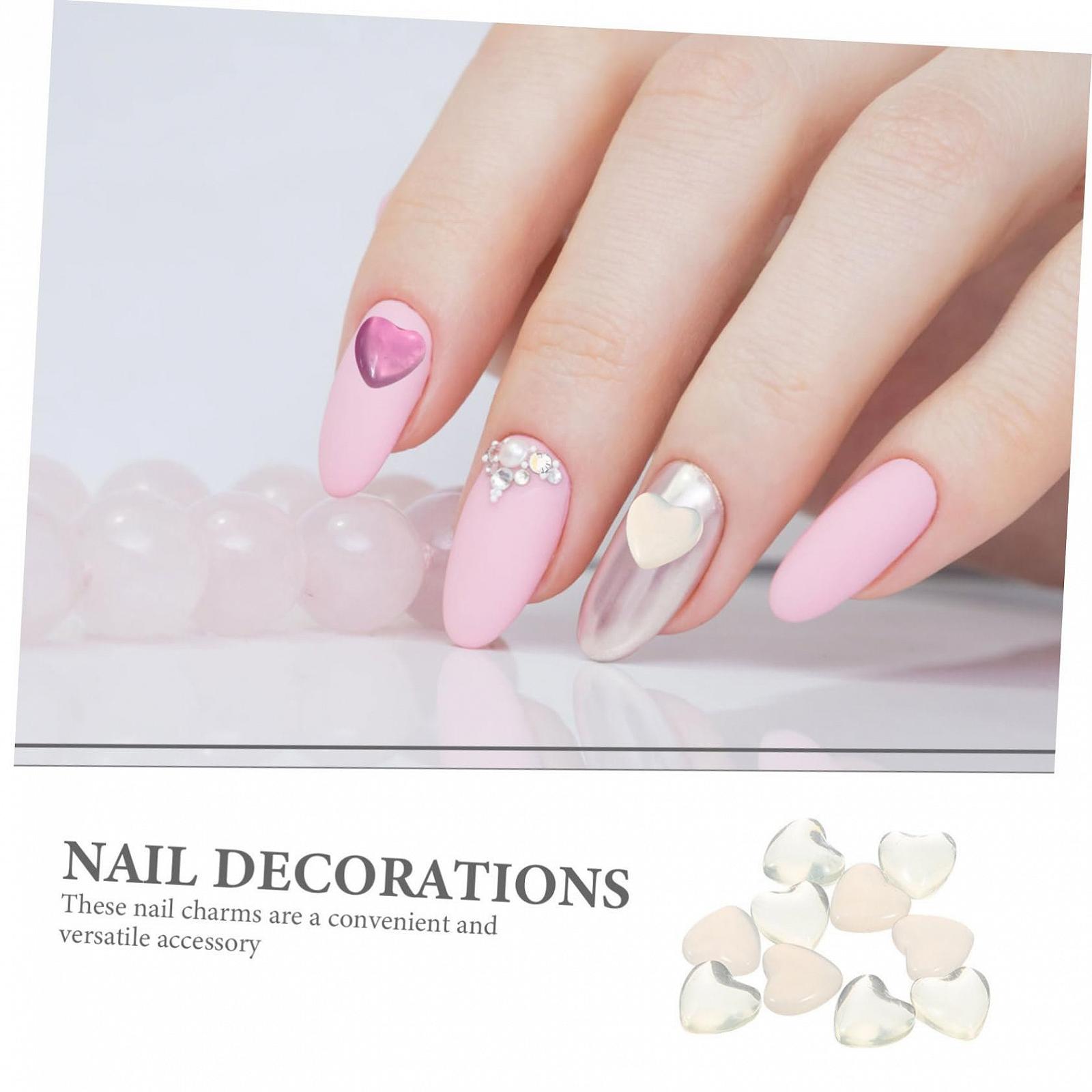 Украшения для ногтей FRCOLOR 100 шт в форме сердца, украшения для маникюра, маленькие декорации для дизайна ногтей и голубые драгоценные камни для творческого дизайна ногтей, подходят для натуральных и искуственных ногтей, фото №3