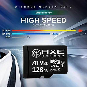 Карта пам'яті AXE MicroSDXC 128GB + SD Adapter A1 V30 UHS-I U3 4K synthetic.ua - Фото 1