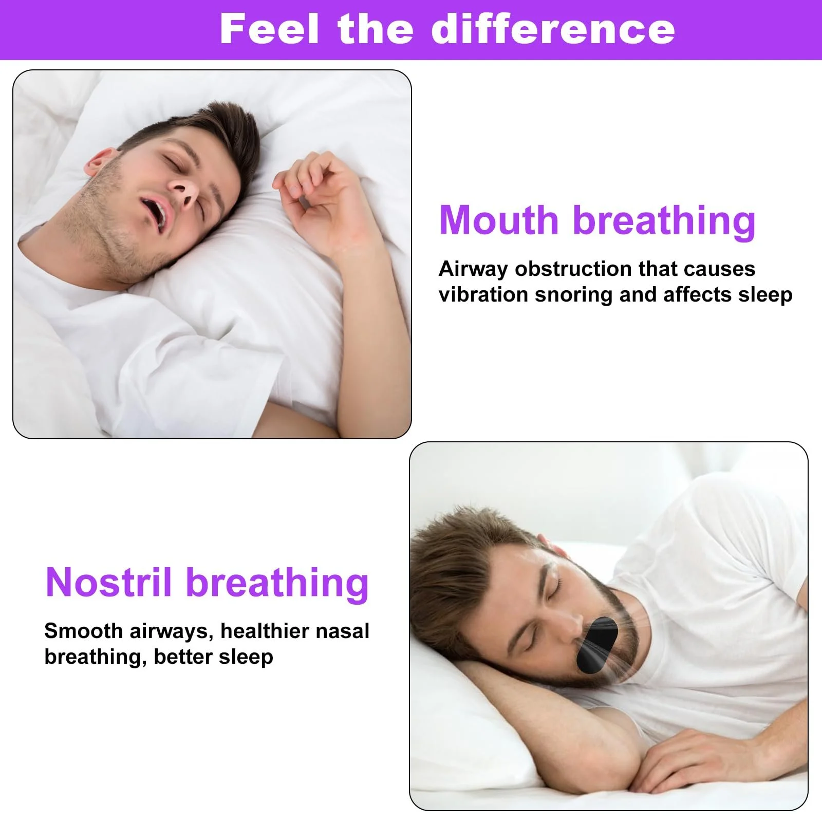 Пластирі для рота для сну Pack of 36 Anti Snoring Mouth Plasters, фото №4