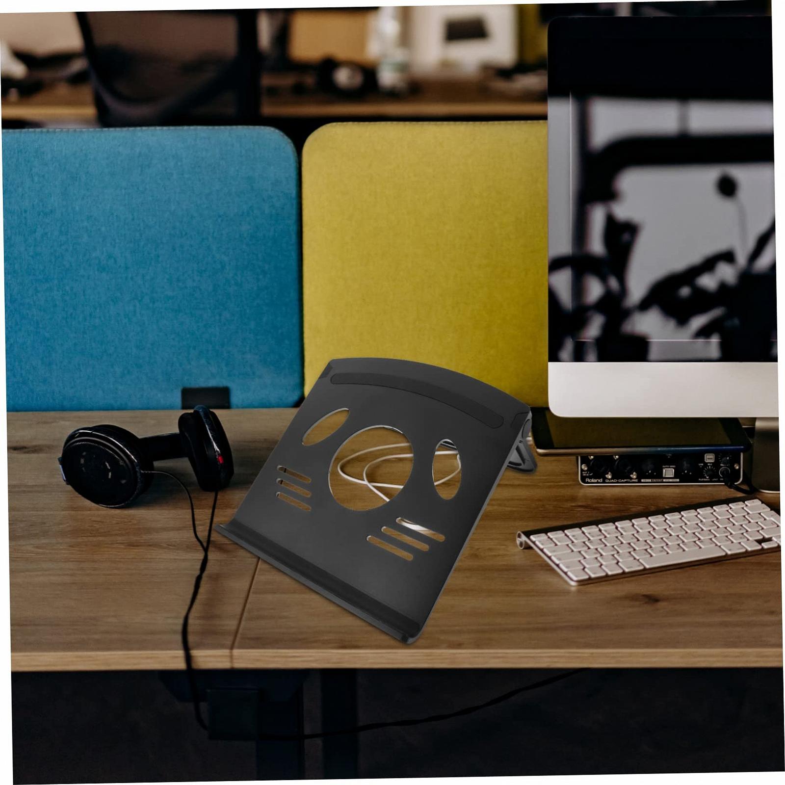 Подставка для ноутбука TEHAUX Регулируемая охлаждающая подставка для компьютера и планшета Портативный держатель для ноутбука с нескользящими накладками для лучшей эргономики, фото №5