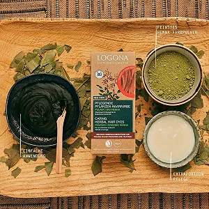 Рослинна Фарба для Волосся LOGONA Naturkosmetik Живильна, Веганська Фарба для Волосся в Порошку з Органічною Хною для Інтенсивного Кольору та Блиску, Рослинна Фарба для Волосся в Відтінку Хни Червоний (Червоний) synthetic.ua - Фото 1