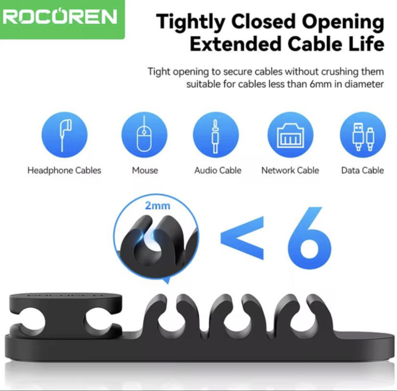 Органайзер кабелю фіксатор силіконовий тримач для дротів usb 1 шт Чорний, фото №6 Органайзер кабелю фіксатор силіконовий тримач для дротів usb 1 шт Чорний, фото №6