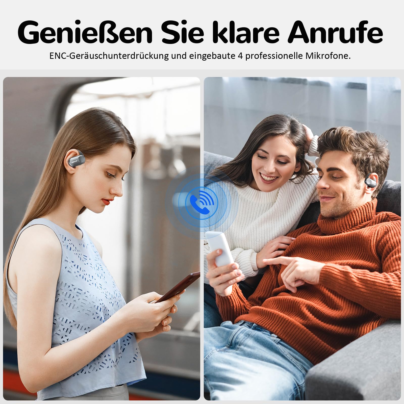 Наушники Ownhut Bluetooth 5.3 Беспроводные Открытые Спортивные С сенсорным управлением, фото №7