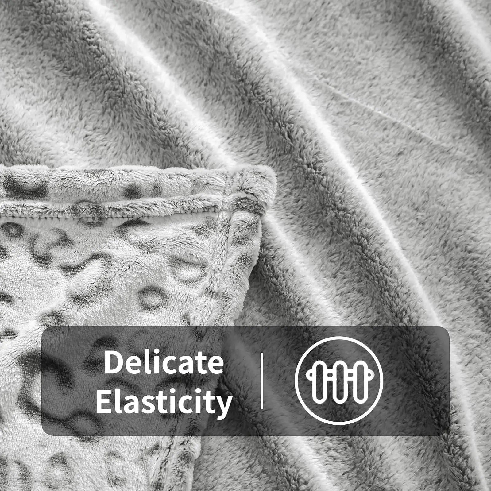 Одеяло FY Fibre House Фланель Флис Леопард Серый, 130 x 150 см, фото №3