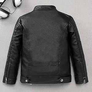 Шкіряна куртка Linboo Дитяча куртка-бомбер мотоциклетна байкерська куртка зі штучної шкіри для дівчаток Перехідна куртка Весна Осінь synthetic.ua - Фото 1