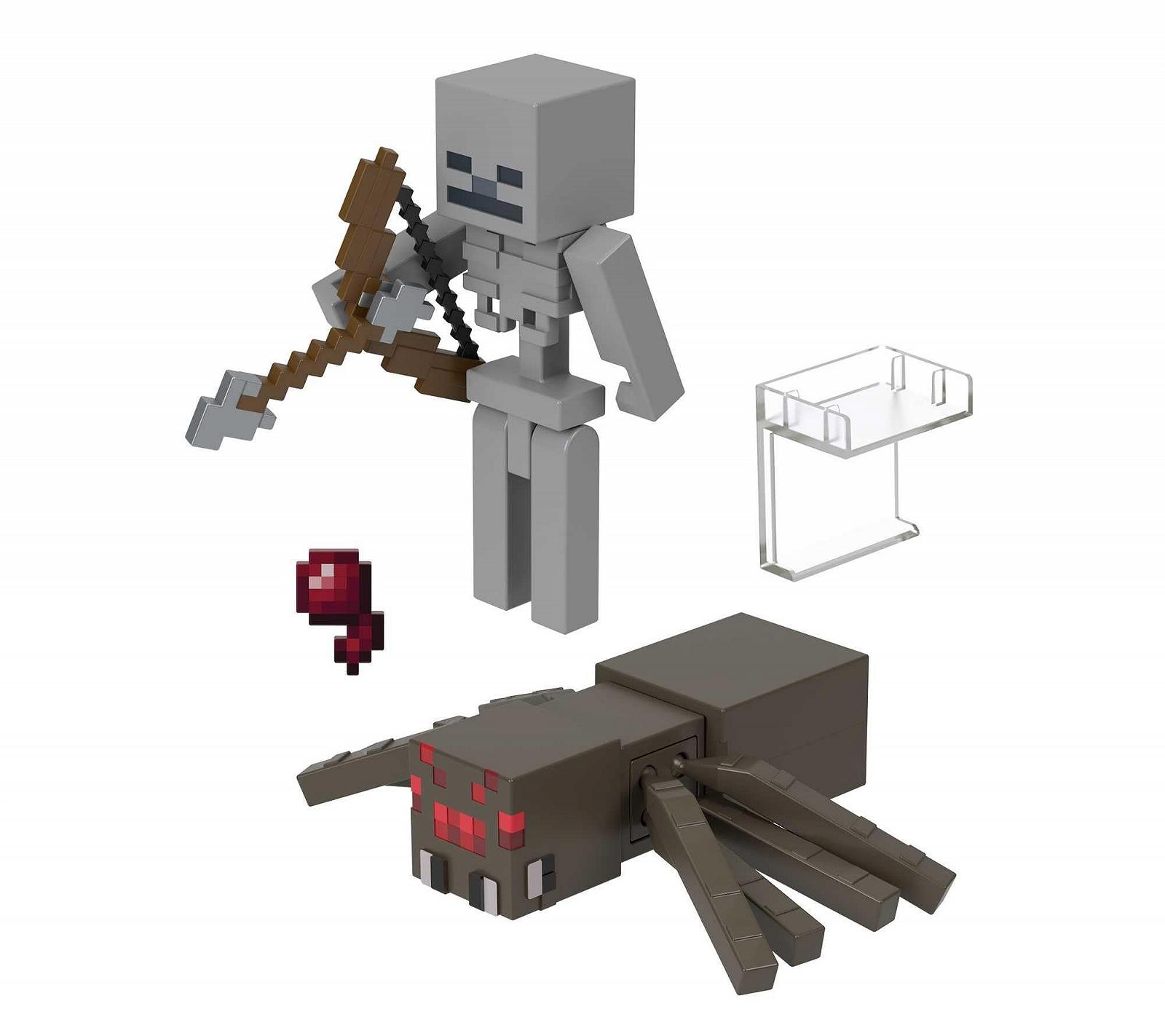 Фигурка Mattel Minecraft HLB29, 8 см, набор из 2 фигурок и 2 аксессуаров, коллекционная фигурка, фото №1
