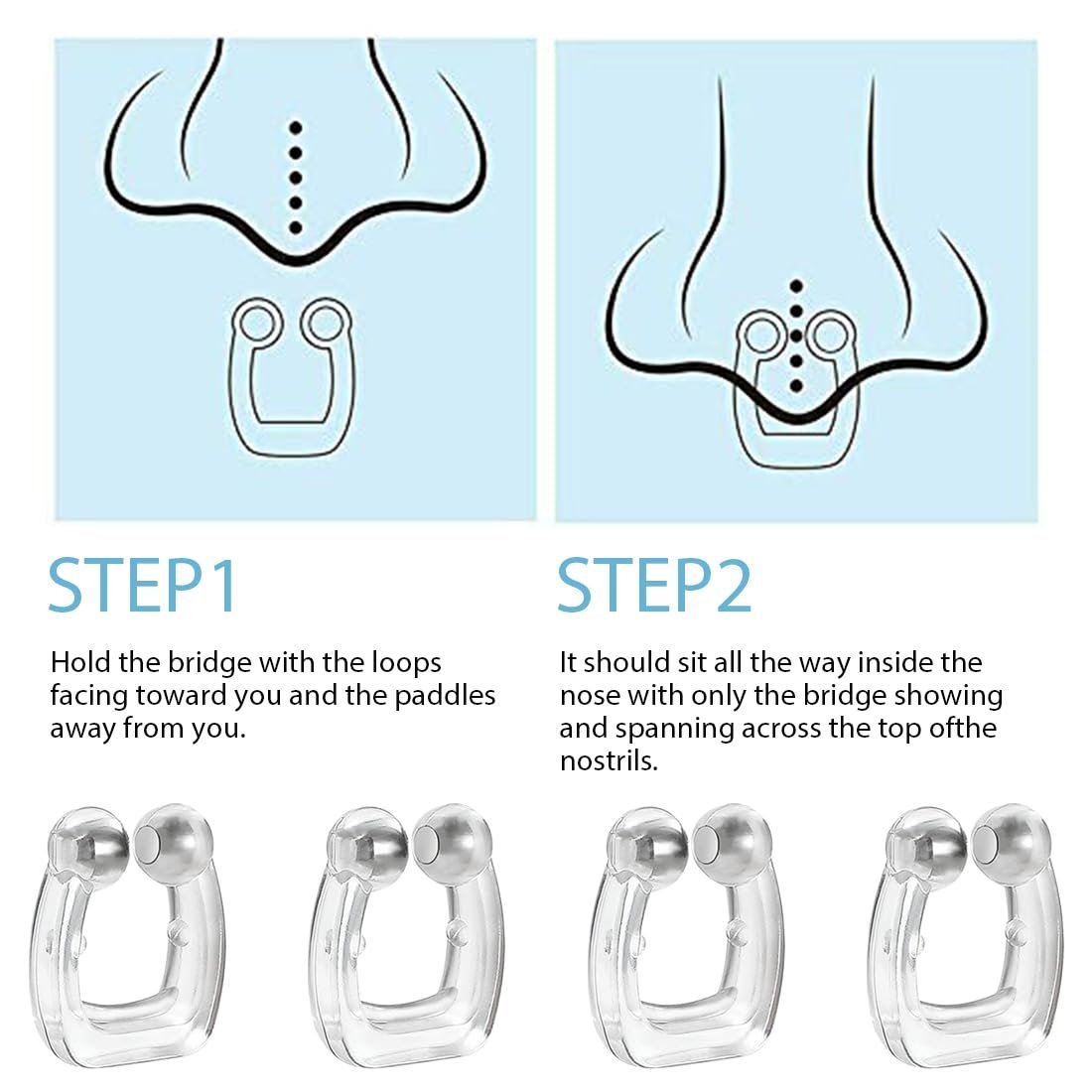 Кліпса проти хропіння Магнітний розширювач для носа 4 шт., фото №3