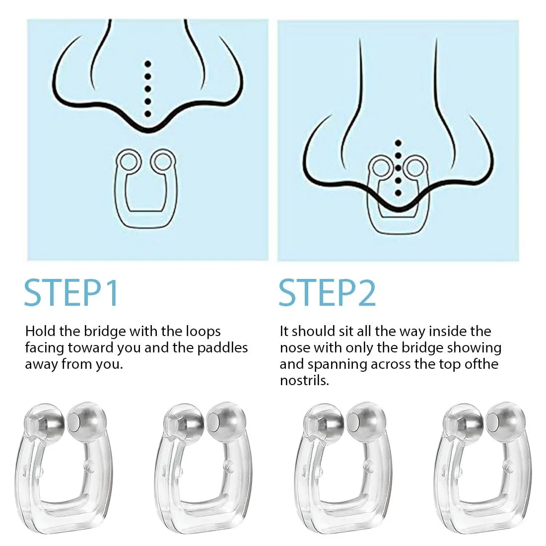 Клипсы против храпа магнитные 4 шт для улучшения сна. Удобное и профессиональное решение, фото №3