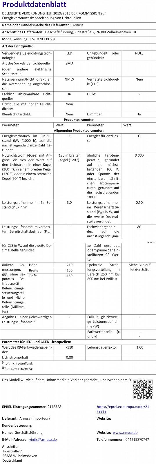 Настольная лампа Arnusa PL601 светодиодная аккумуляторная сенсорная 21 см, фото №9