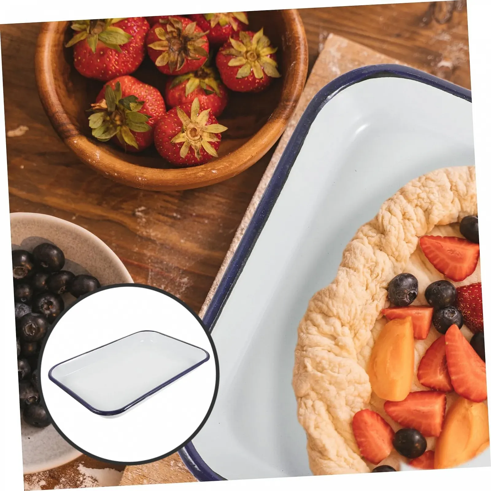 Форма для випікання Zerodeko емальована прямокутна термостійка біла, фото №6