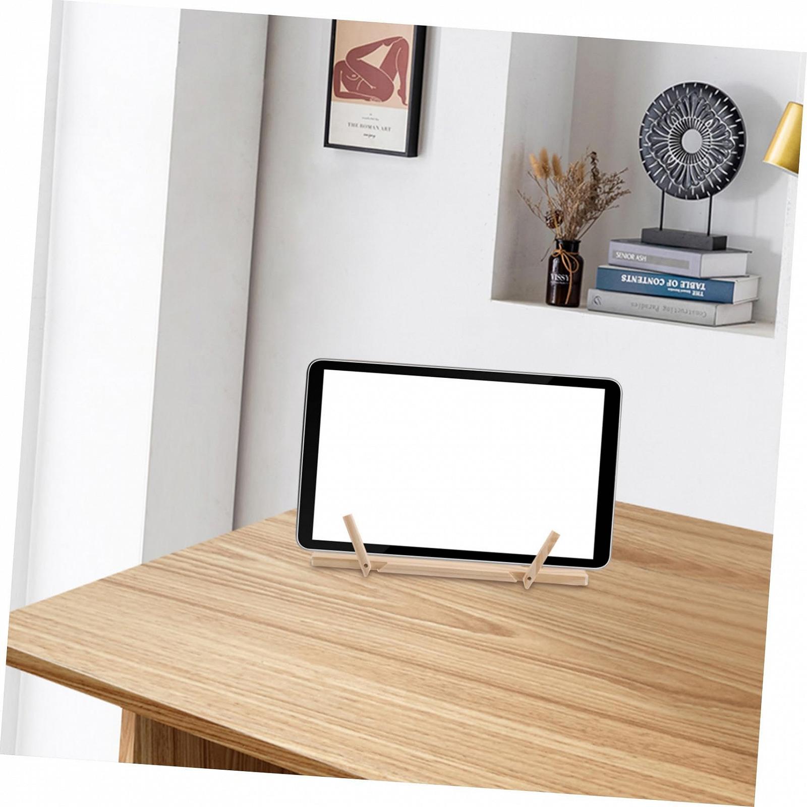 Підставка для ноутбука складана дерев'яна Homoyoyo з тримачем для книг, ергономічна регульована, фото №7