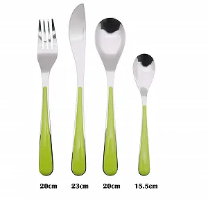 Набір столових приборів EXZACT 24 предмети, нержавіюча сталь, зелені ручки synthetic.ua - Фото 1