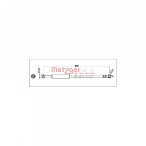 Гальмівний шланг METZGER 4111629 для MAZDA, задня вісь зліва, задня вісь справа - Фото 1