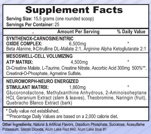Предтренировочный комплекс Mesomorph 388g ver4 Geranium Extract Green Apple Candy, фото №3