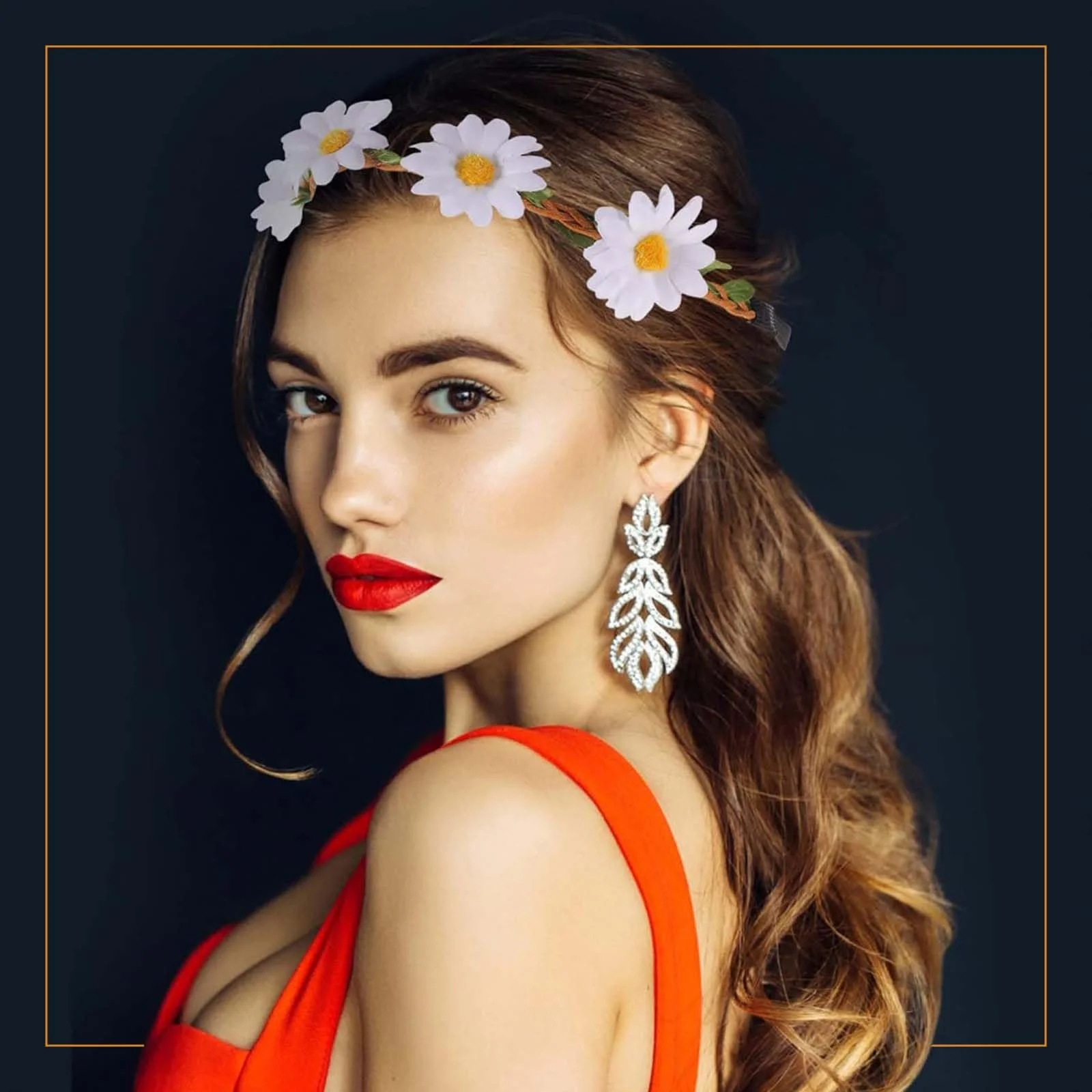 Вінок Квітковий з ромашками, Набір аксесуарів для волосся, фото №2