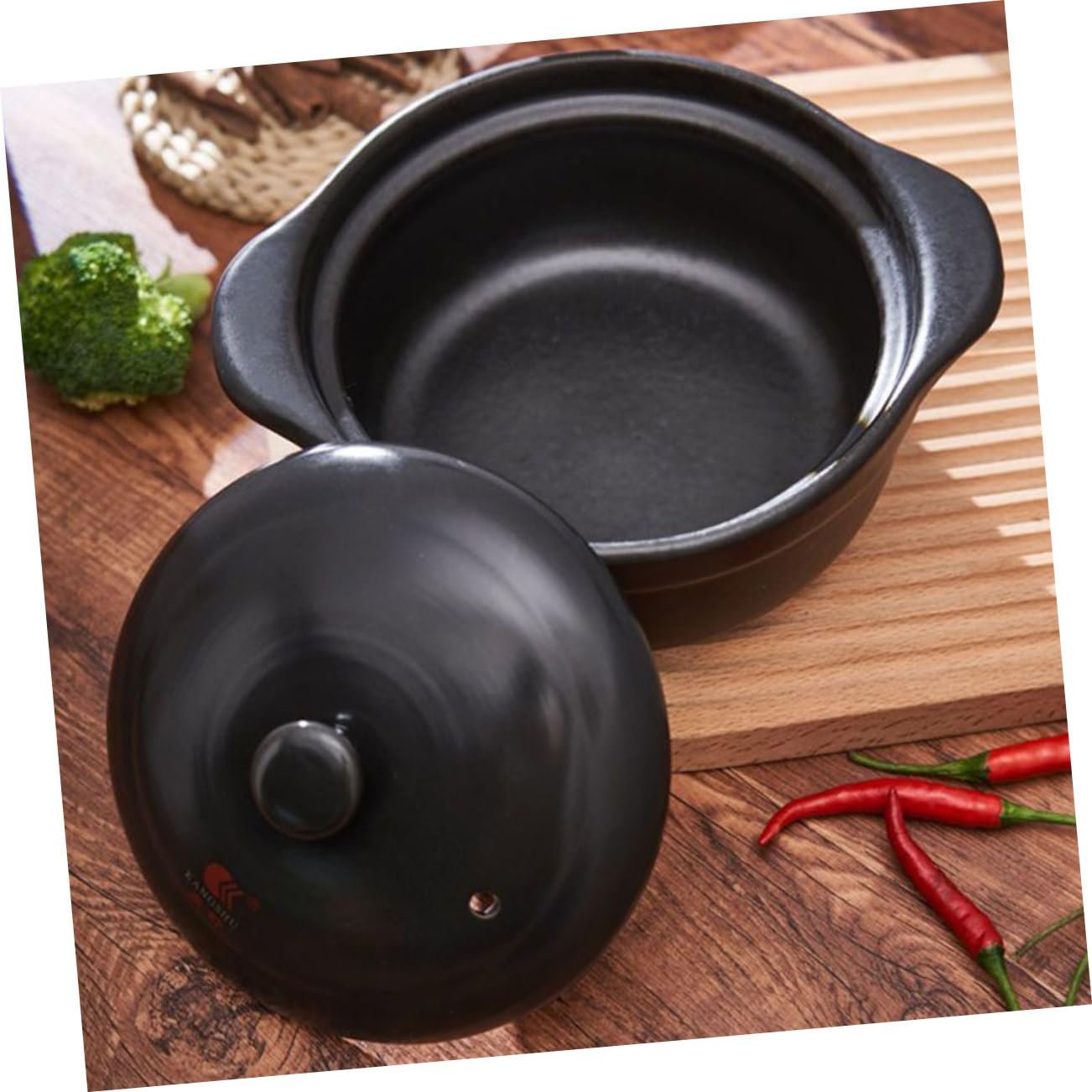 Горщик для приготування Керамічний з кришкою та подвійними ручками Термостійкий, фото №4 Горщик для приготування Керамічний з кришкою та подвійними ручками Термостійкий, фото №4