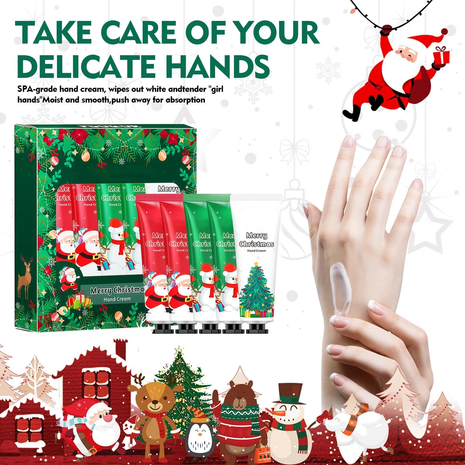 Крем для рук Набор для ухода за кожей на Рождество Увлажняющий Набор для ухода за кожей для женщин и девочек, фото №3