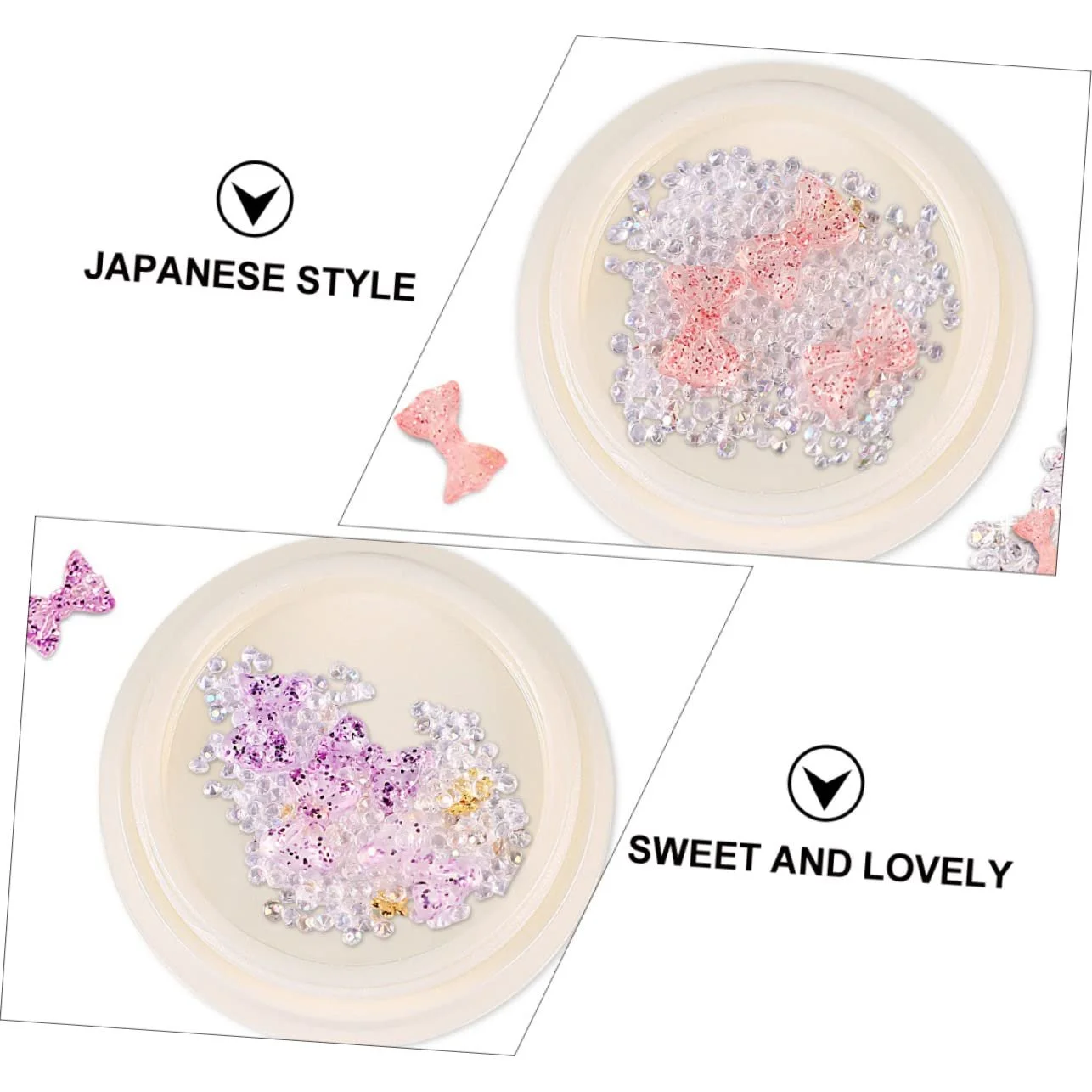 Набір для нігтів (6 коробок) Блискітки Стрази Плоскі Металеві Блискітки для акрилових нігтів, фото №5