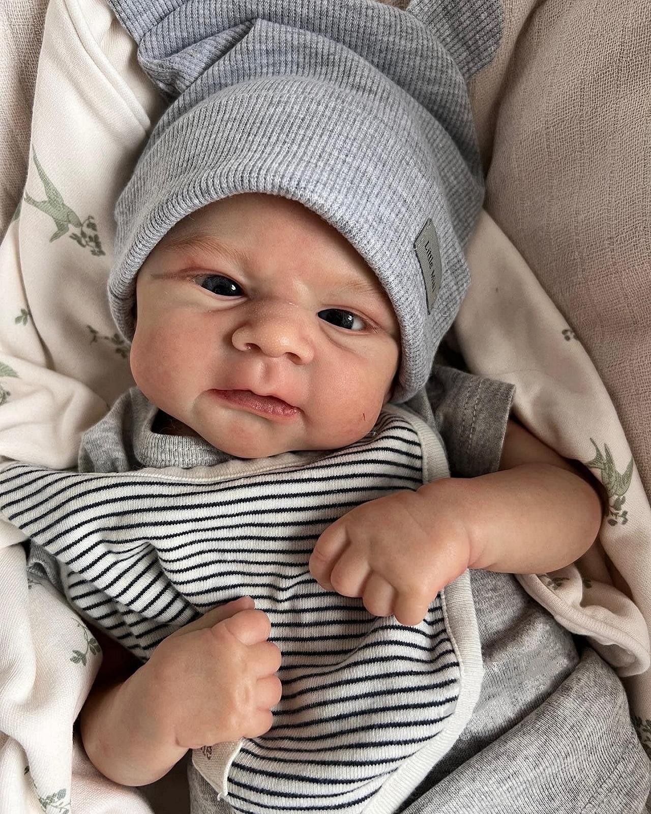 Лялька Anano Reborn Lifelike Baby Dolls Хлопчик Силікон Повне тіло Відкриті очі 18 дюймів Реалістична лялька новонародженого для малюків з венами, фото №5