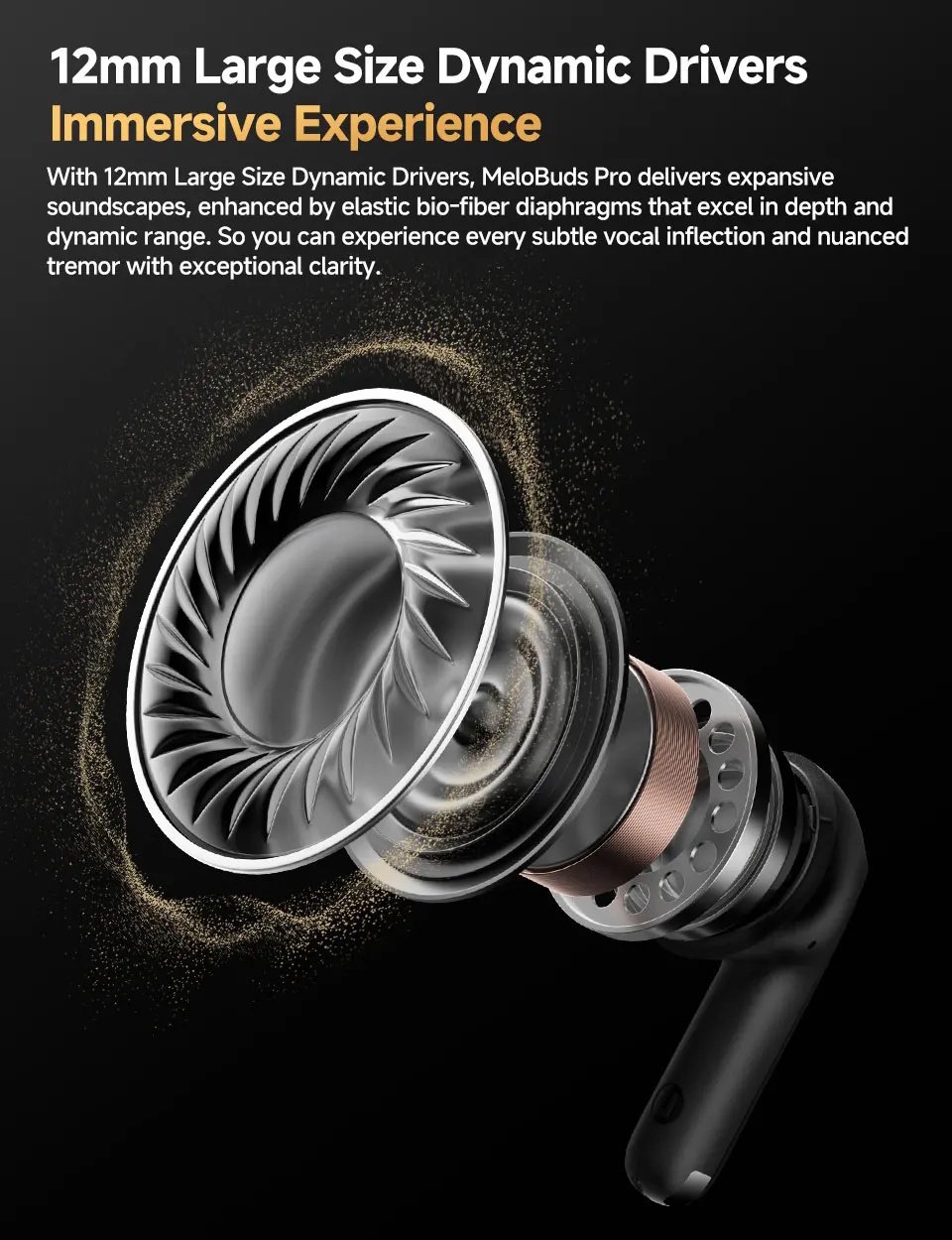 Навушники QCY MeloBuds Pro Hi-Res LDAC Hybrid ANC BT5.3 Black, фото №12