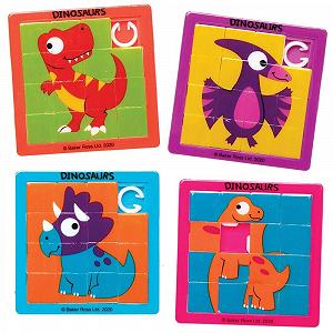 Набор пазлов-пятнашек Baker Ross AX611 Dinosaur Sliding Puzzles 6 шт. - Фото 1