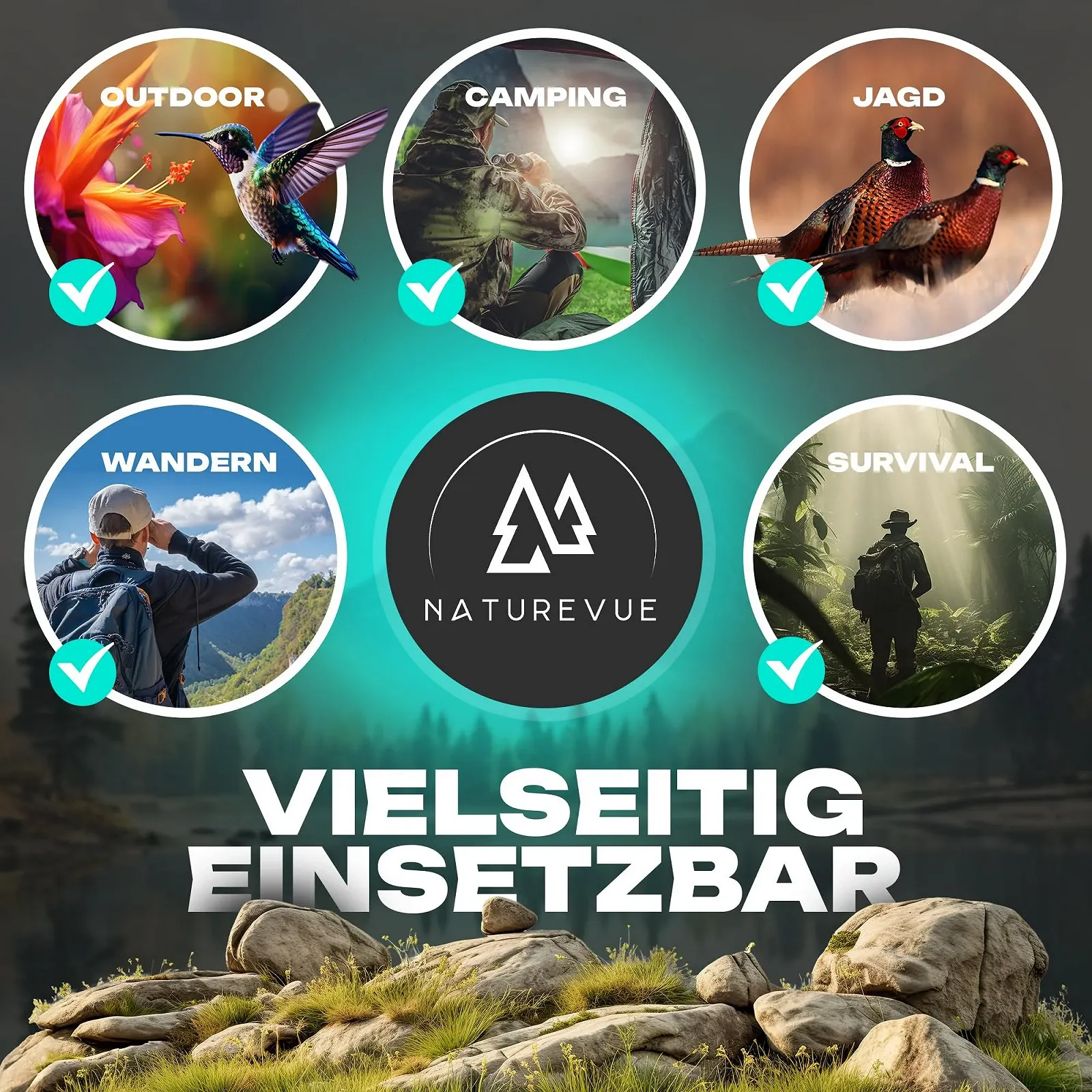 Бінокль NATUREVUE 10x42 IPX6 BAK4 FMC 700 г, фото №7