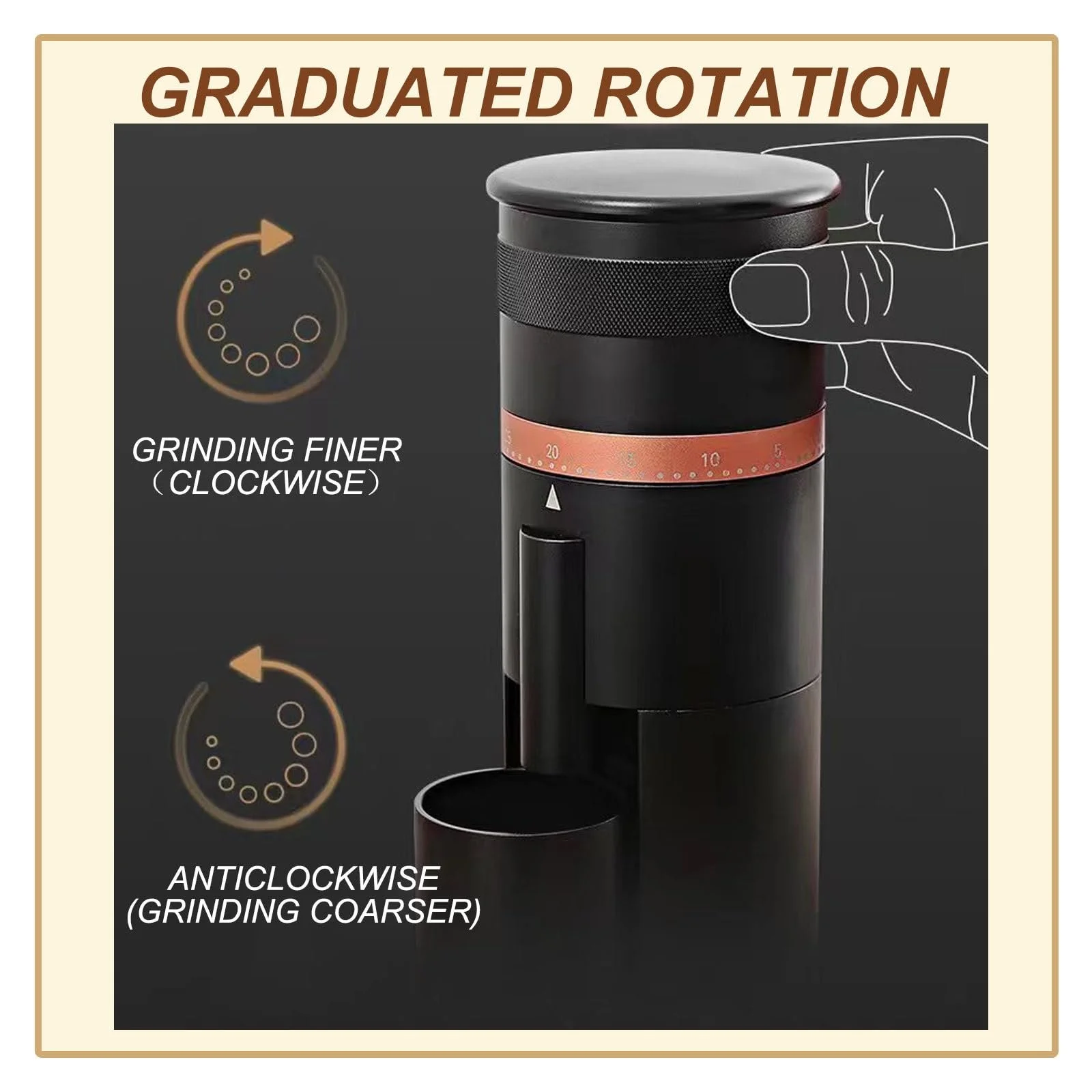 Электрическая Кофемолка Регулировка помола 0-60 Серый, фото №4