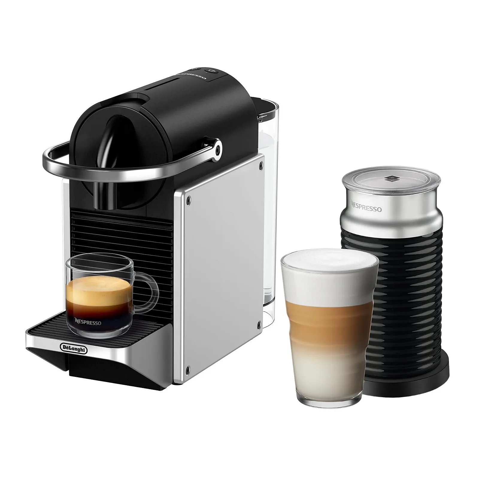 Капсульная кофемашина Nespresso De'Longhi Pixie EN127.S, две кнопки прямого набора, эко-режим, компактный дизайн, система давления 19 бар, 1260 Вт, серебристо/черный, фото №12 Капсульная кофемашина Nespresso De'Longhi Pixie EN127.S, две кнопки прямого набора, эко-режим, компактный дизайн, система давления 19 бар, 1260 Вт, серебристо/черный, фото №12