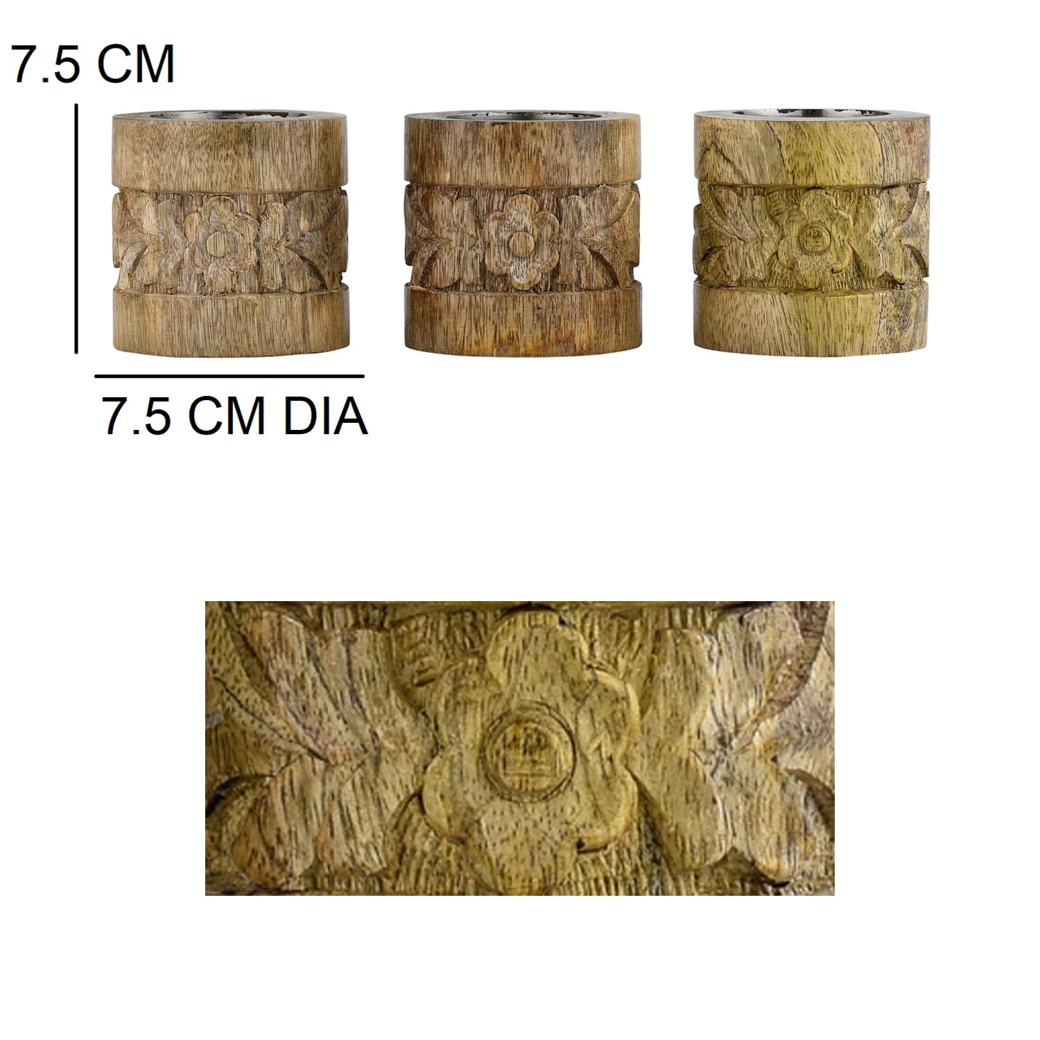 Підсвічники Luja Marrakech Boho Carved Wood 7.5 cm великі набір 3 штук декоративні, фото №3 Підсвічники Luja Marrakech Boho Carved Wood 7.5 cm великі набір 3 штук декоративні, фото №3