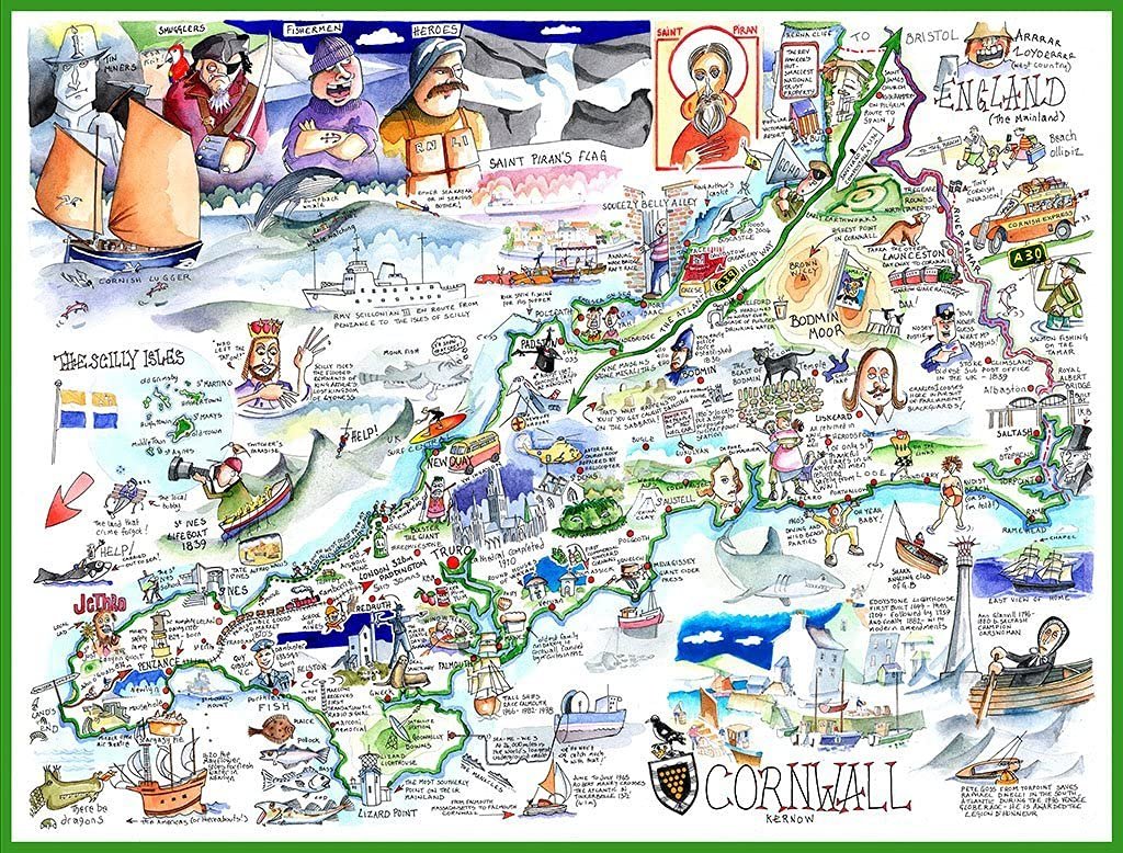 Пазл Tim Bulmer Comic Map of Cornwall 1000 елементів 66 x 50 см Великий, фото №2 Пазл Tim Bulmer Comic Map of Cornwall 1000 елементів 66 x 50 см Великий, фото №2