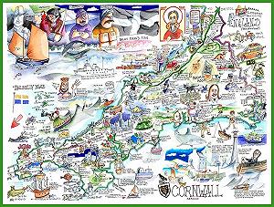 Пазл Tim Bulmer Comic Map of Cornwall 1000 елементів 66 x 50 см Великий synthetic.ua - Фото 1