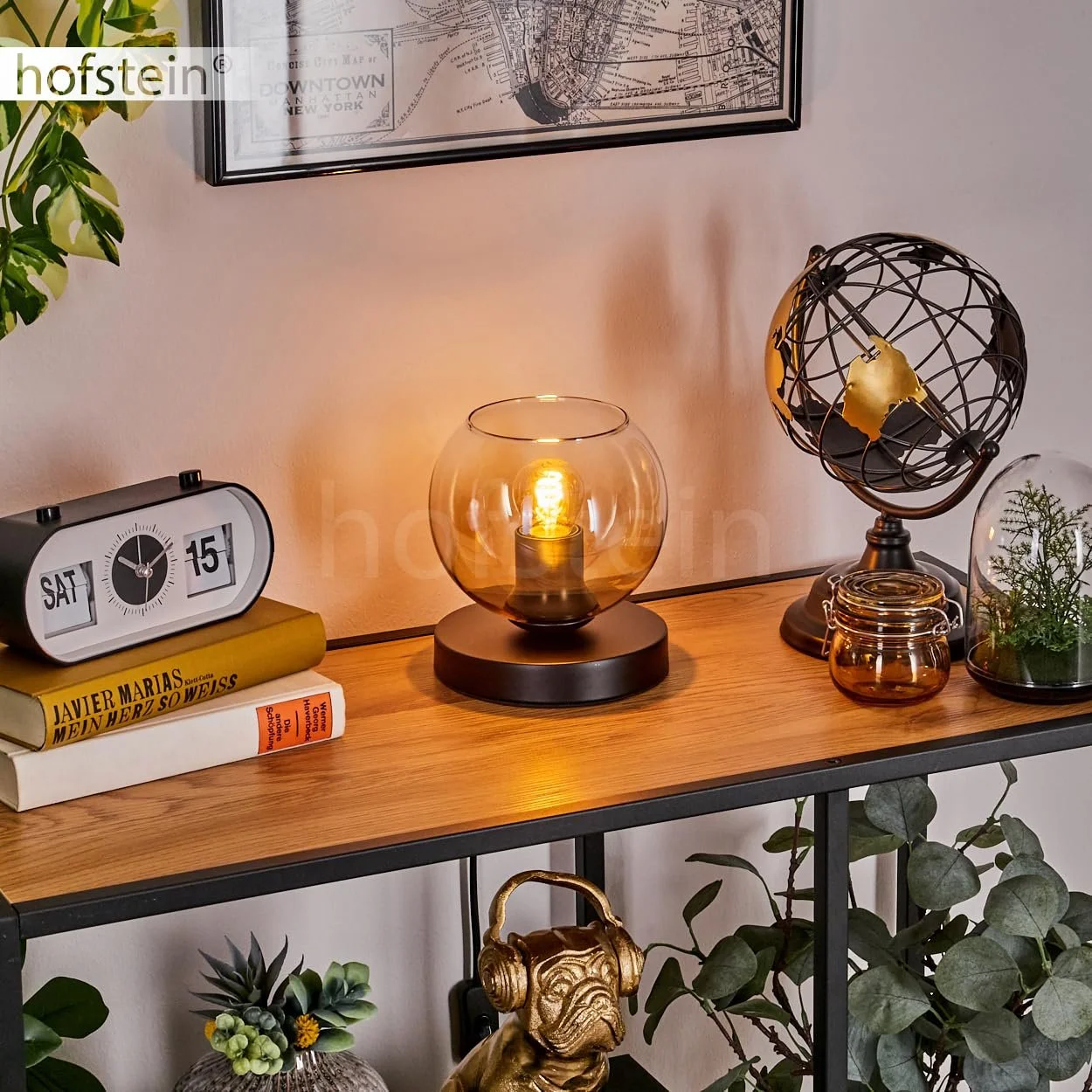 Настільна лампа Koyoto Metal/Glass Modern Retro/Vintage 15 см E27 Black/Amber/Clear, фото №8