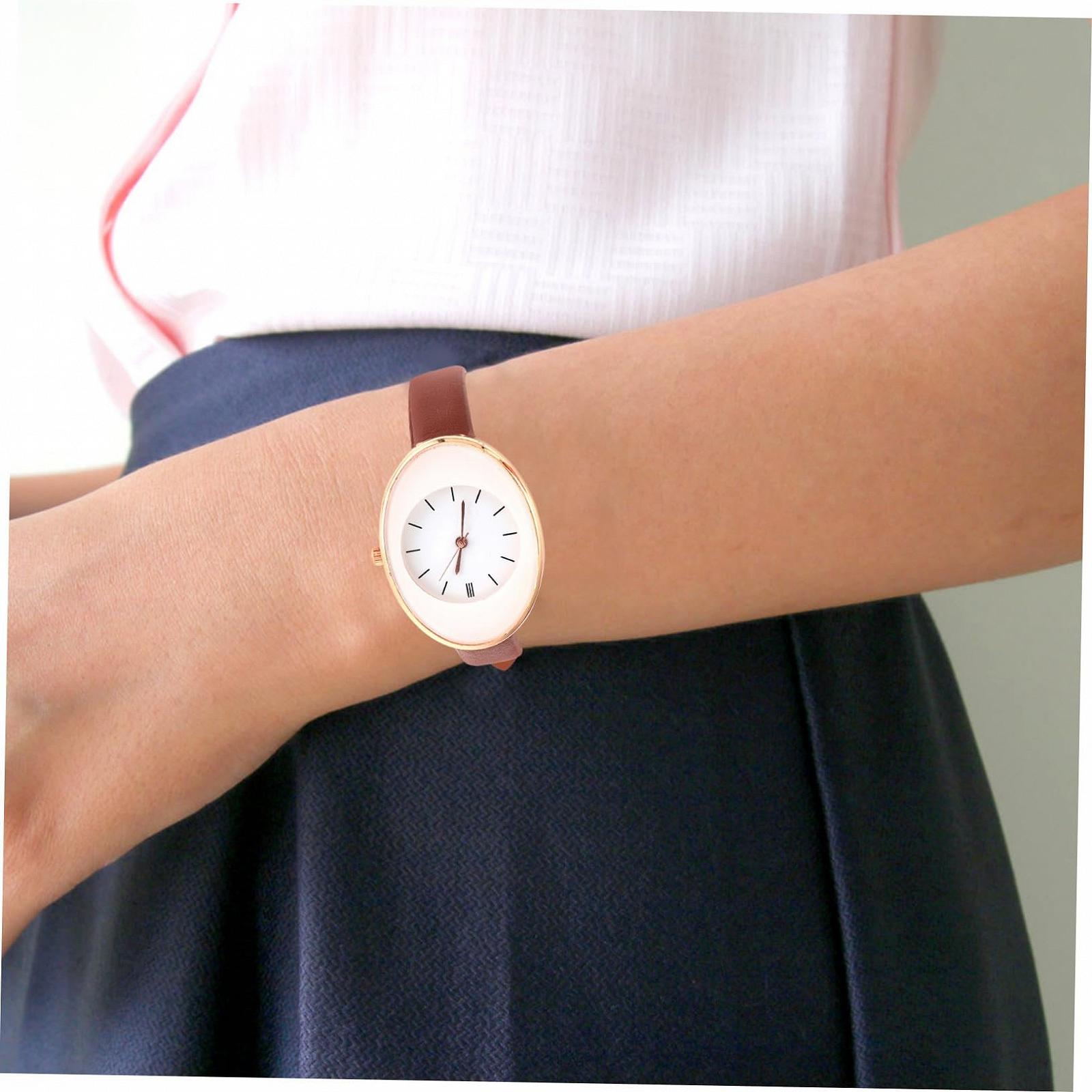 Кварцевые Часы Женские PartyKindom C Браслетом из PU Кожи Коричневый, фото №5 Кварцевые Часы Женские PartyKindom C Браслетом из PU Кожи Коричневый, фото №5